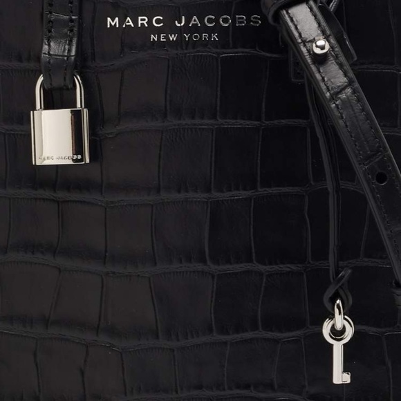 Marc Jacobs Black Croc Embossed Leather Micro Tote - Picture 4 of 7